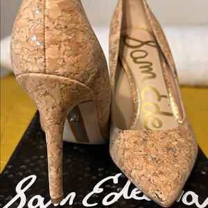 Sam Edelman Tan Cork Stiletto Heels